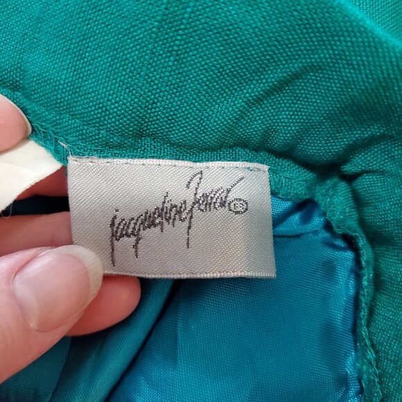 VTG Jacqueline Ferrar Teal Suit Set | Shrunk | Gold Button Blazer & Pencil skirt - Picture 14 of 16